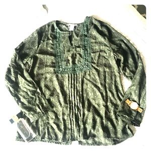 Large: Forest Green Blouse